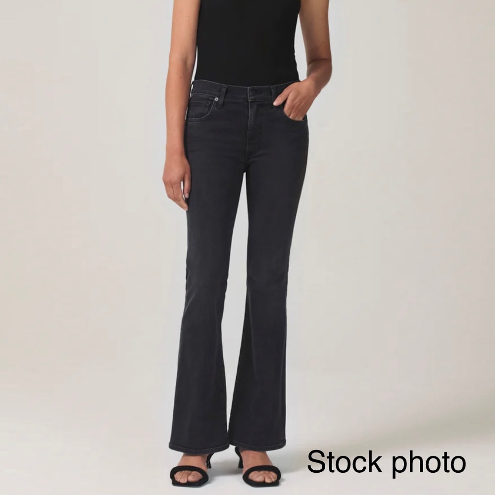 BNWOT CITIZENS OF HUMANITY EMMANUELLE LOW RISE BLACK BOOTCUT JEANS